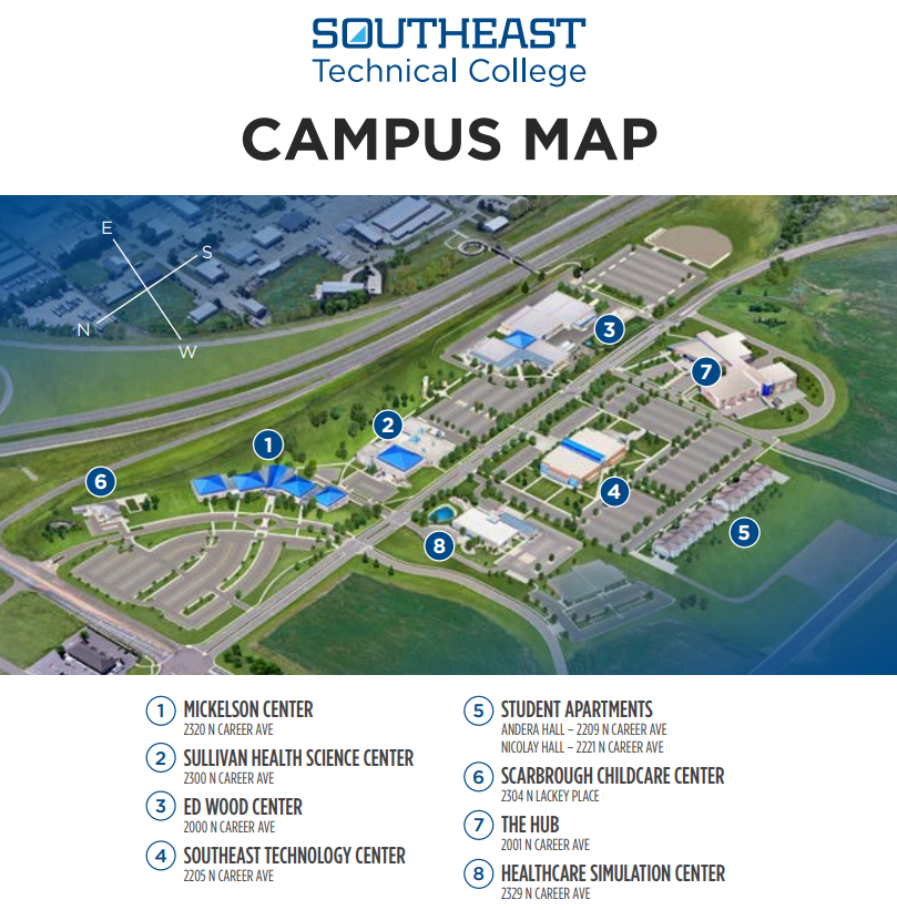 Southeast Technical College Campus Map